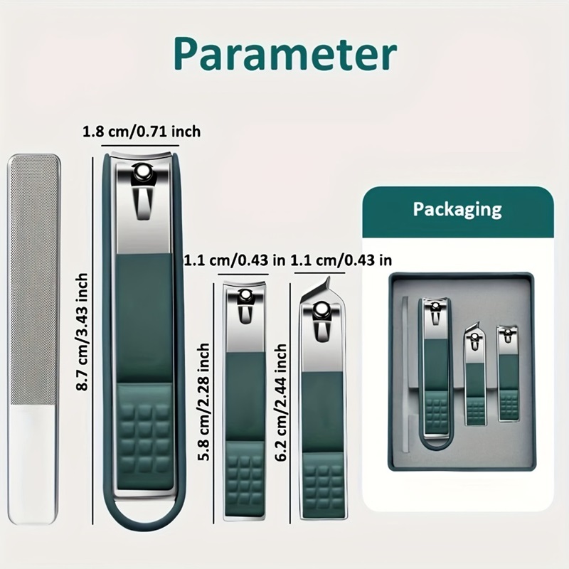 4Pcs Stainless Steel Nail Clippers Set